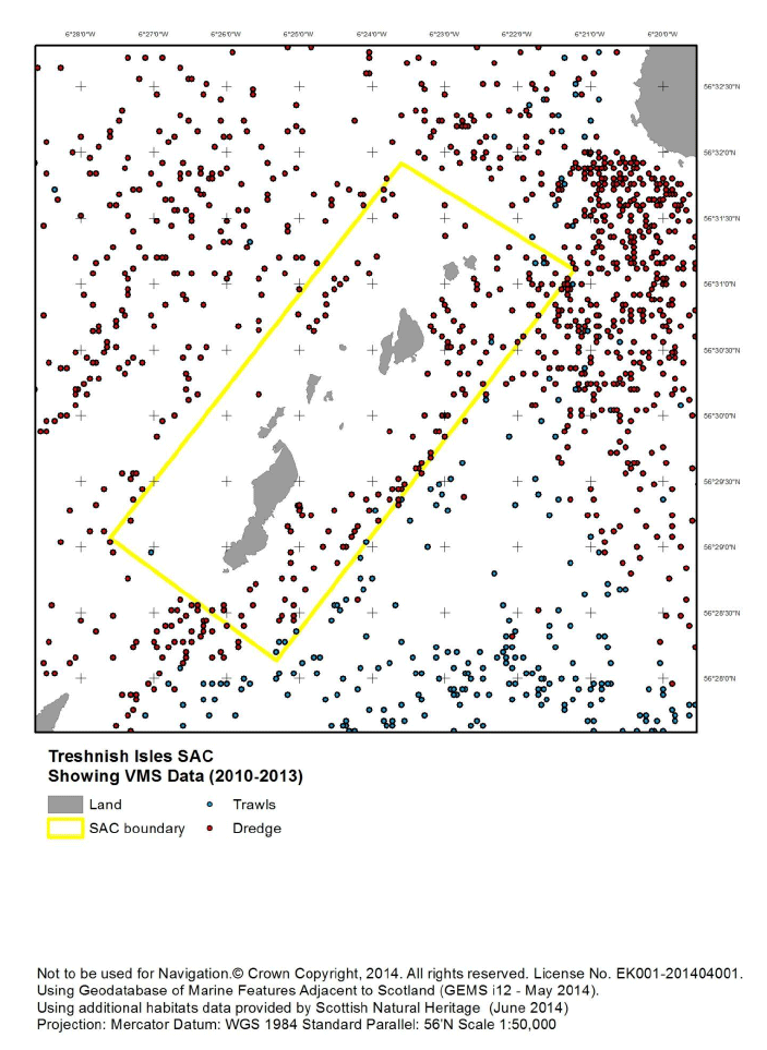 Figure N4: VMS data from 2010 - 2013 in or near Treshnish Isles SAC