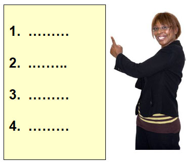 Women pointing to a list