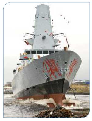 HMS Dragon launch on the Clyde