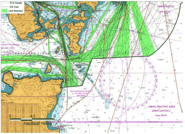 Figure 8.18 Pentland Firth Recreational Routes and Lane Boundaries