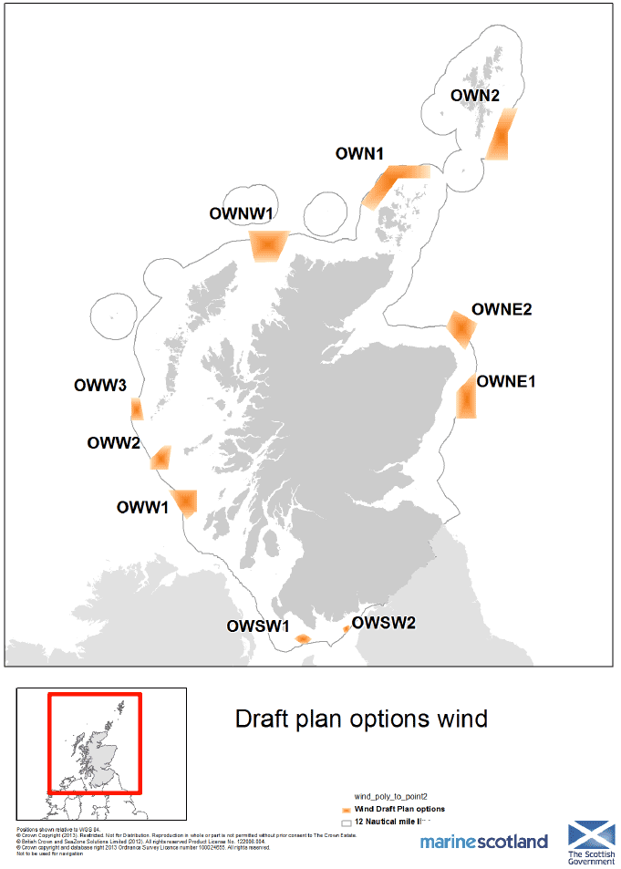 Figure 2.2: Draft Plan Options for Wind Energy