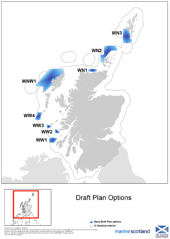 Figure 2.3: Draft Plan Options for Wave Energy